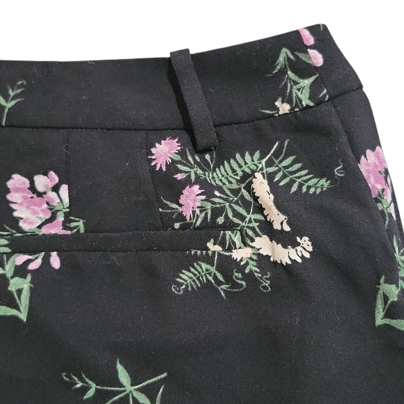 Ann Taylor Women's Floral Wide Leg Crop Trouser Parts Size 6 Flowy Black - Picture 4 of 11